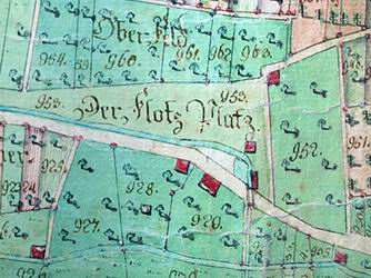         Der Floßplatz auf einem Stadtplan von 1786
