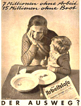 Plakat gegen Arbeitslosigkeit